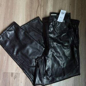 Abercrombie & Fitch Black Faux Leather Jeans